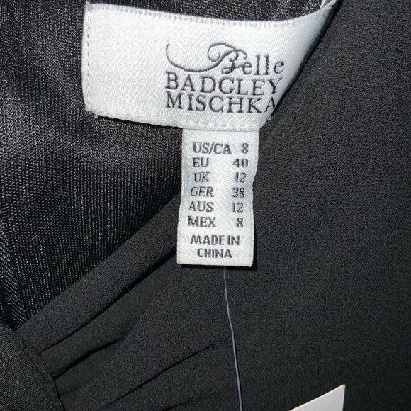NWT Badgley Mischka Dalia Black Mini Dress size 8 - Picture 8 of 9